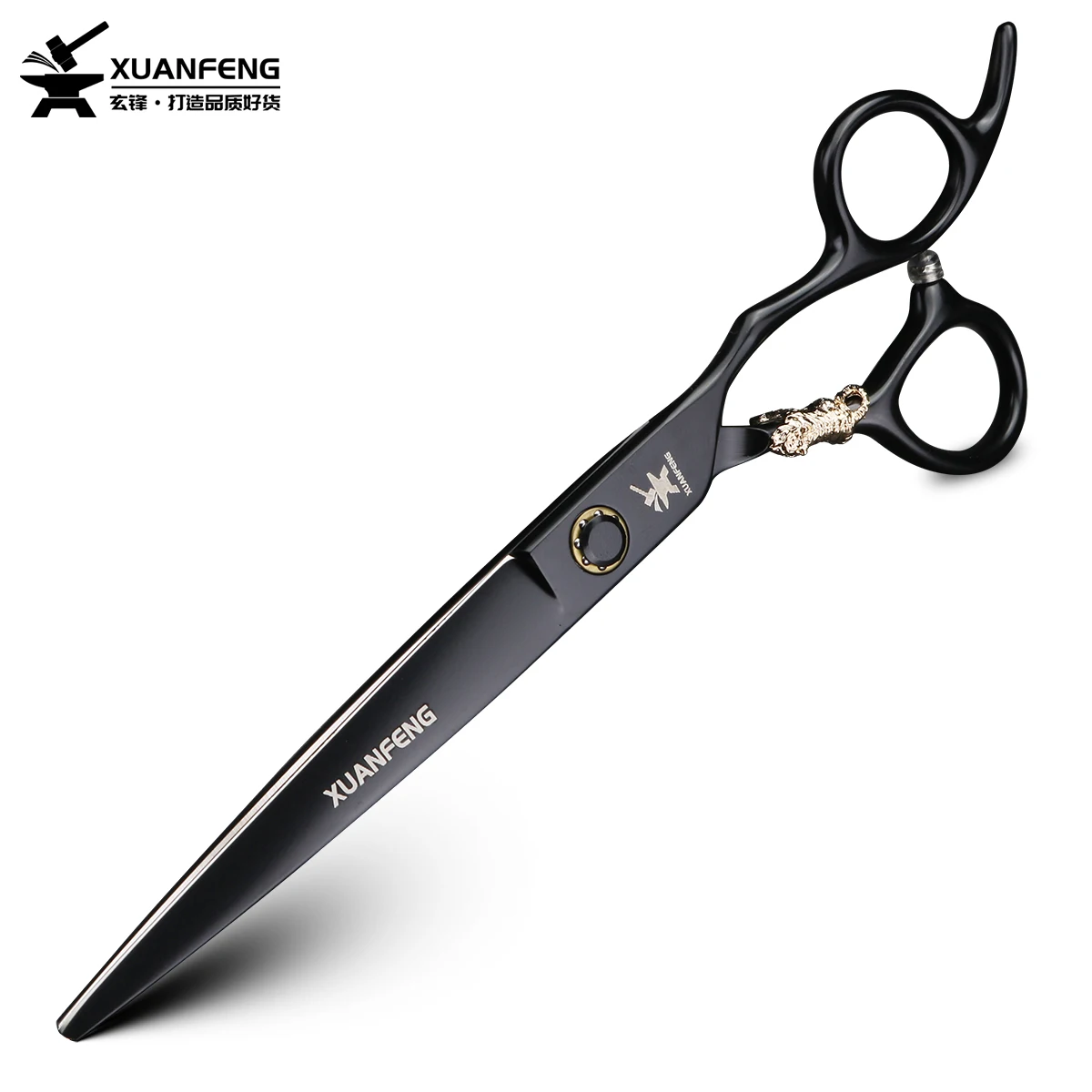XUANTENG 7-inch black hair cutting scissors with bearing design, barber scissors