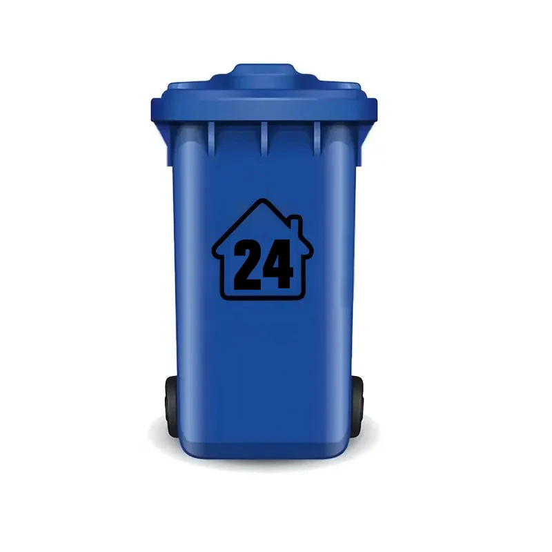 Trash Can Dustbin Number Sticker Self Adhesive Wheelie Bin Stickers Garage Decals DIY Free Combination Weatherproof