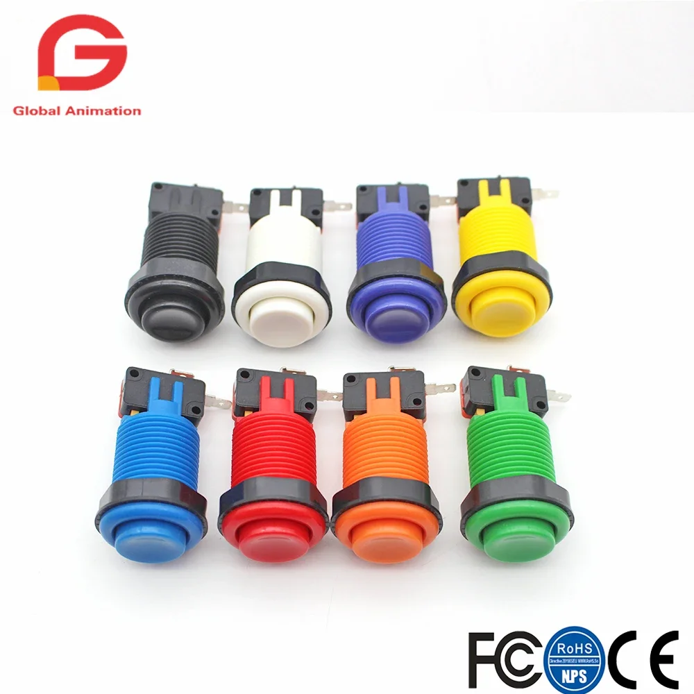 Push Button American Style With Micro Switch 8 Colors Orange Purple for All Kinds Multi Arcade MAME Raspberry pi Jamma Game arcade push button
