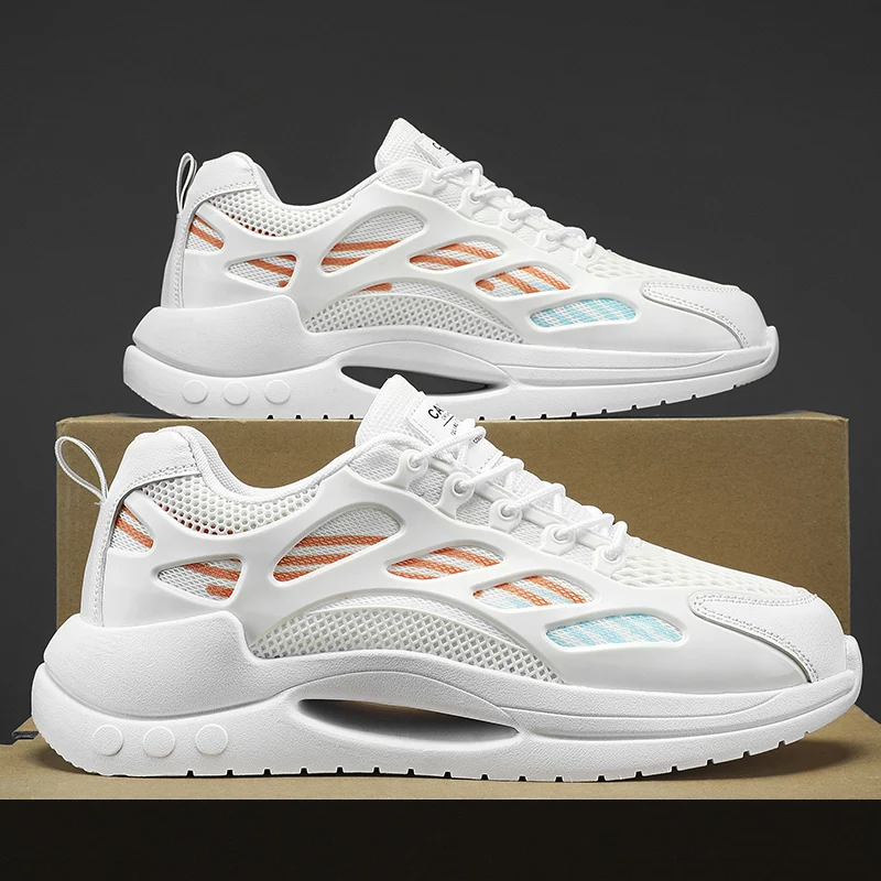 A Sports Walking Shoes Suitable for Men, with Breathable and Durable Shock-Absorbing and Non-Slip Running Shoe Design, Fabric Upper Low-Top Style, Eva Soles and Fabric Insoles, Suitable for All Seasons, Solid Color Men's Shoes 4