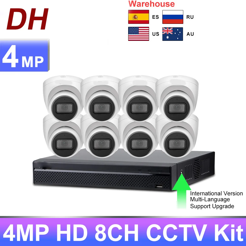 Dahua Cctv Kit Dahua Set 4mp 8ch Poe Nvr21088p4ks2 Ipchdw2431tass2 Builtin Mic App Video