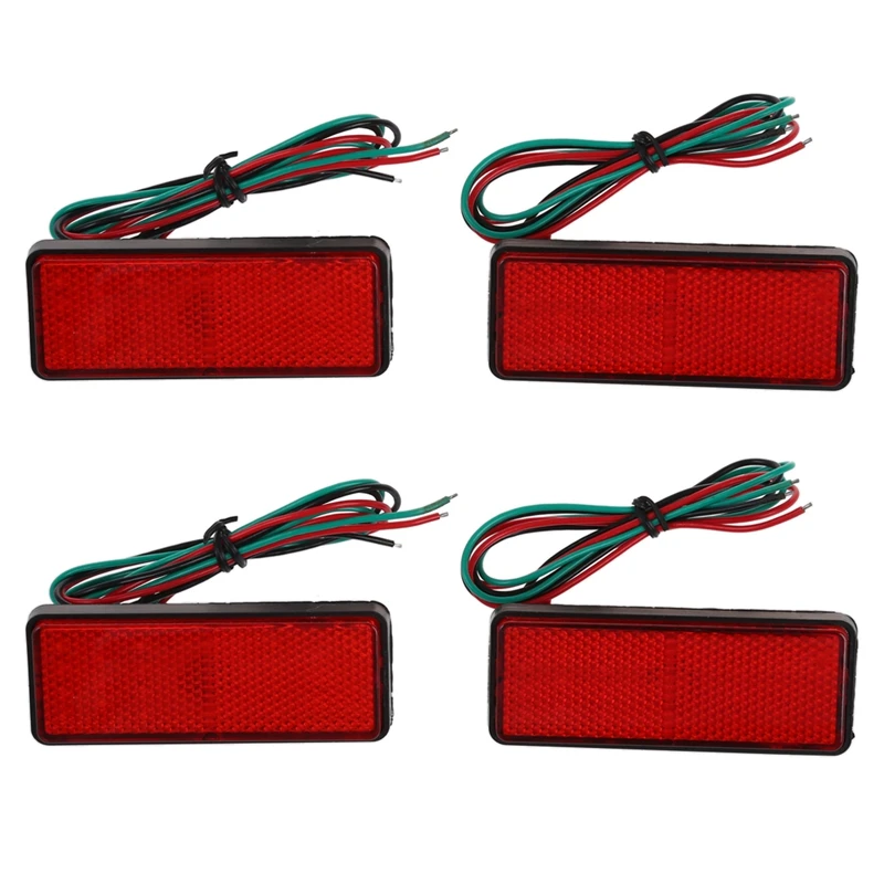 

4X LED Red Reflector Tail Brake Stop Marker Light Truck Trailer ATV RV Motor SUV