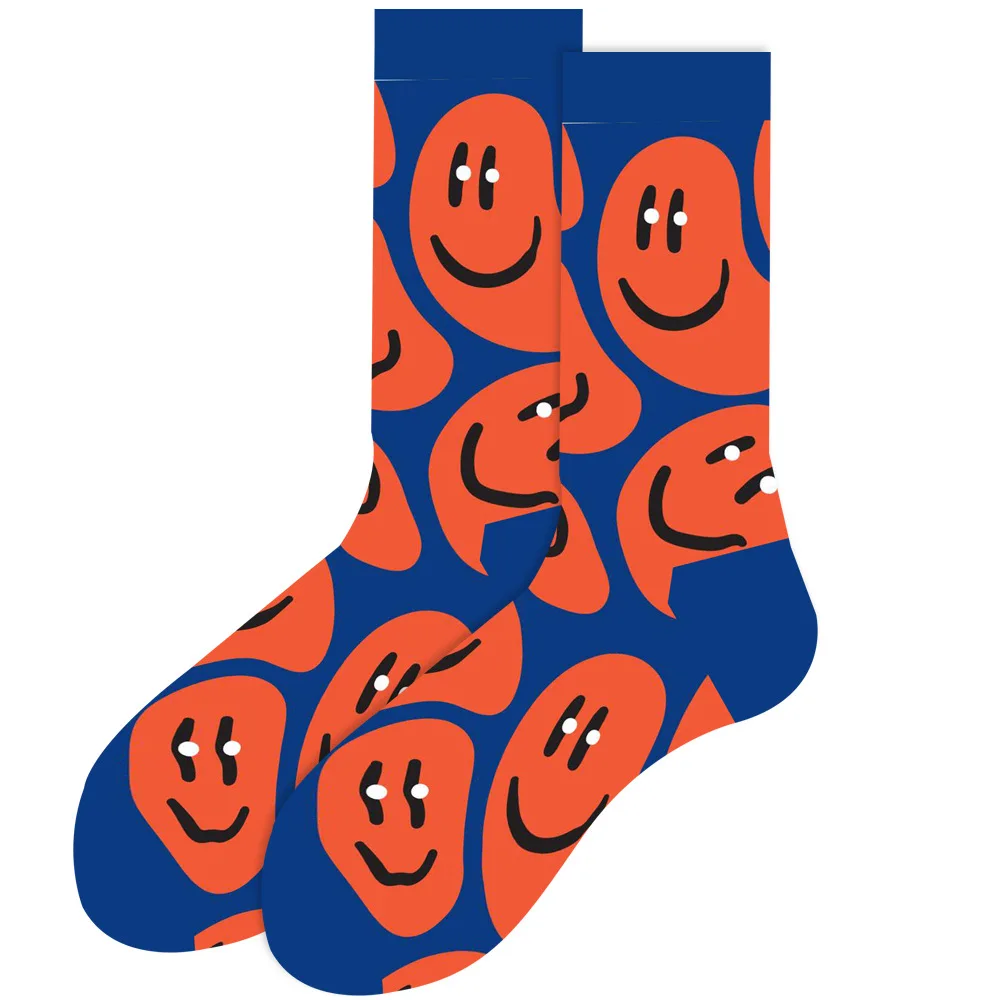 2023 Autumn winter new animal middle tube socks geometric men\'s socks funny skull socks smiling face female socks