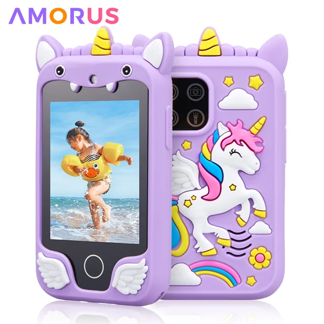 Jouets musicaux pour téléphone intelligent pour enfants, licorne de dessin animé, écran tactile, pour bébés filles et garçons, jouets éducatifs, cadeaux d'anniversaire et de noël 1