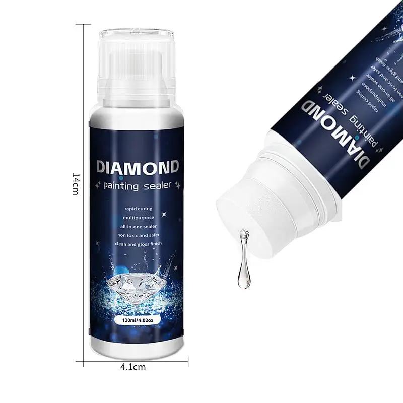 120/60ml Diamond Painting Glue Sealer 5D Diamond Art Permanent Hold & Shine Effect Sealer Painting Puzzles With Brush diamond painting sealer