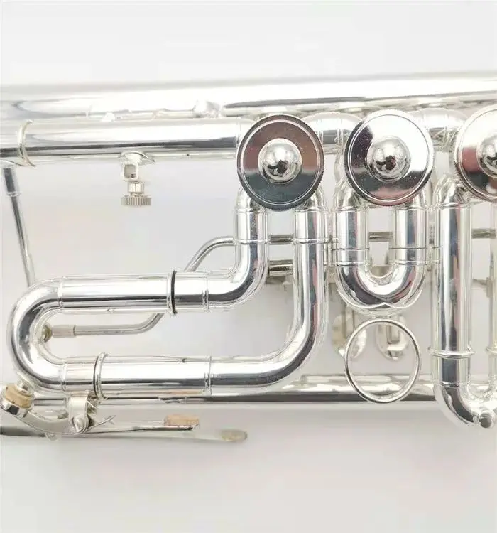 BULUKE BDK-600S Silver plated professional B flat trumpet flat key trumpet with mouthpiece case wind instruments