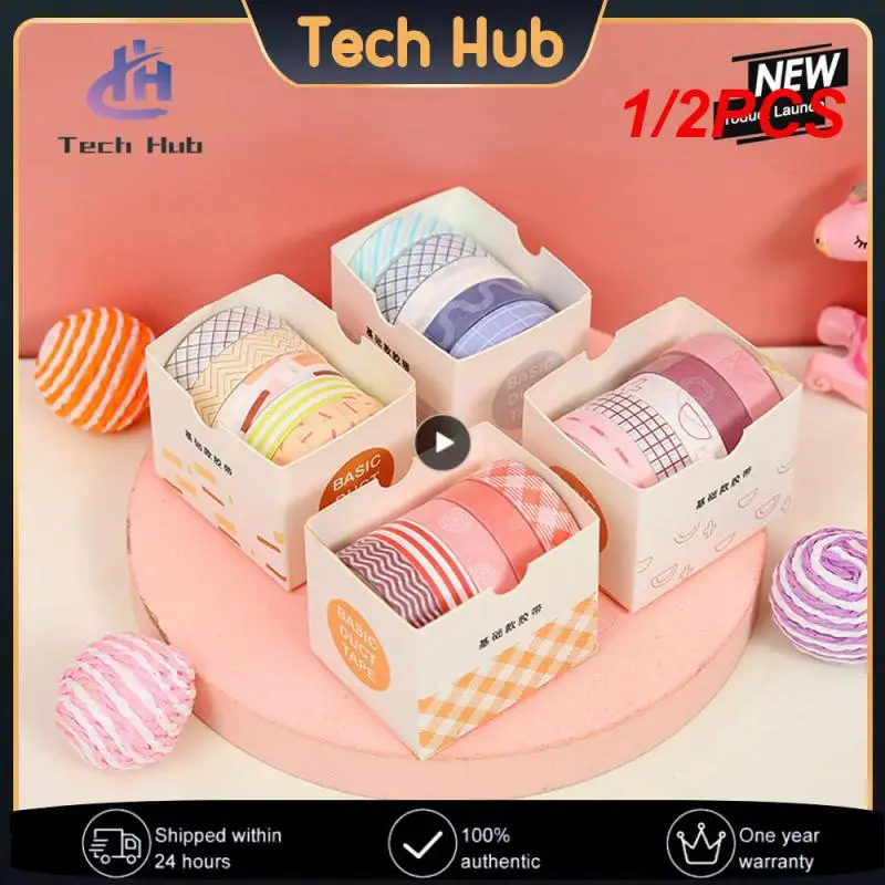 

1/2PCS 5Rolls Solid Color Washi Organizer Decorative Masking Set Cute Scrapbooking Adhesive School Stationery