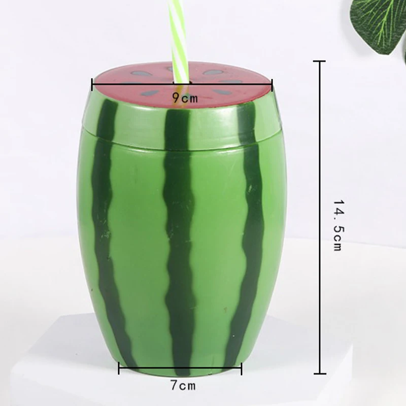 Description Picture 6 of itemWatermelon Shaped Cup with Lid Straw Juice Cup Durable Drinking Cups Lovely Party Cup Water Bottle & Cup Accessories