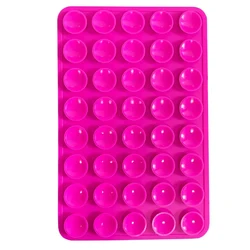 Multicolor Strong Silicone Suction Cup Phone Holder - Anti - Slip, Hands - Free Mount (Rose Pink)