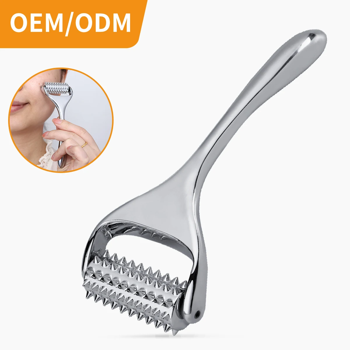 Alloy Micro Needle Roller Massage Stick Face Cream Spoon Stick Micro Needle Roller Spoon Face Beauty Face Slimmer 20pcs 20mm alloy pin buckle belts head 3 8mm thickness top metal single needle roller belt adjust buckles diy hardware accessory