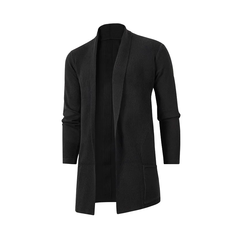 Description Picture 4 of itemMen's Mid To Long Korean Slim Fit Windbreaker for Foreign Trade Autumn Wear, Men's Knitted Sweater, Oversized Cardigan Jacket