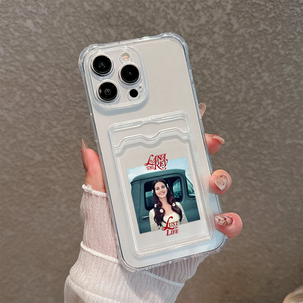 thumbnail image 1 of Funda de sujeción de tarjeta de cantante Kraft Lana Del Rey para iPhone 15 14 13 12 11 Mini Pro Max X XR XSMax 6S 6 7 8 Plus SE20, cubierta anticaída, 1 of 5