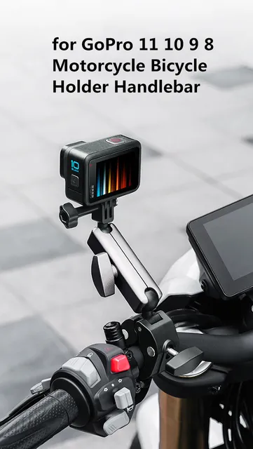 Supporto Manubrio Per Moto E Bici - Regolabile 360°, Compatibile Con Insta360 X4/X3, GoPro Hero, DJI Osmo Action - Foto 2