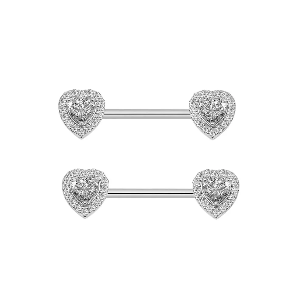 6 Anelli Per Piercing Capezzolo E Lingua - Acciaio Inossidabile Con Cristalli - Foto 7