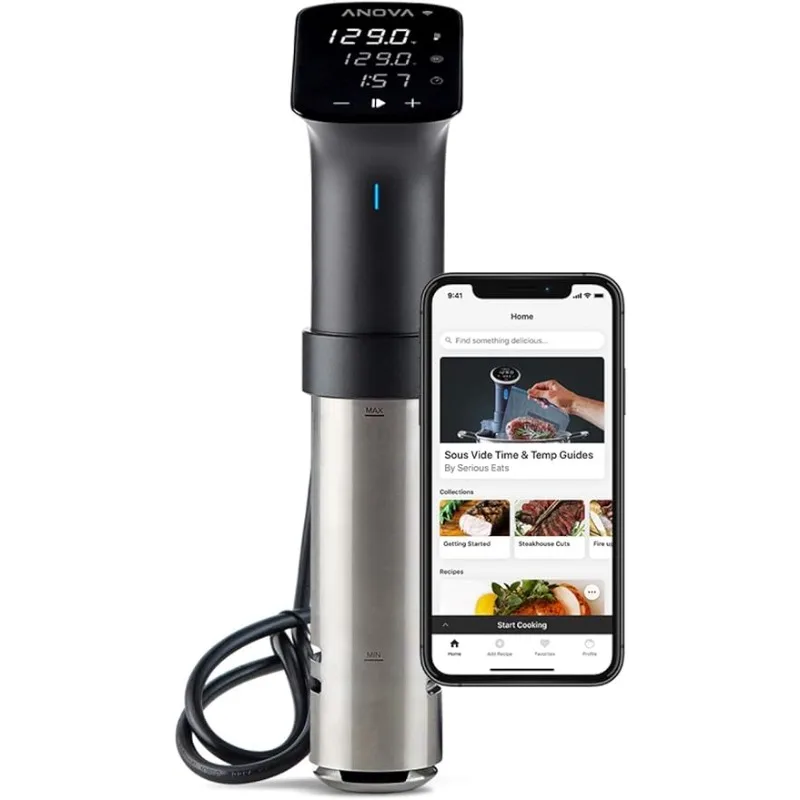 

Anova Culinary Sous Vide Precision Cooker Pro, 1200 Watts, Black and Silver