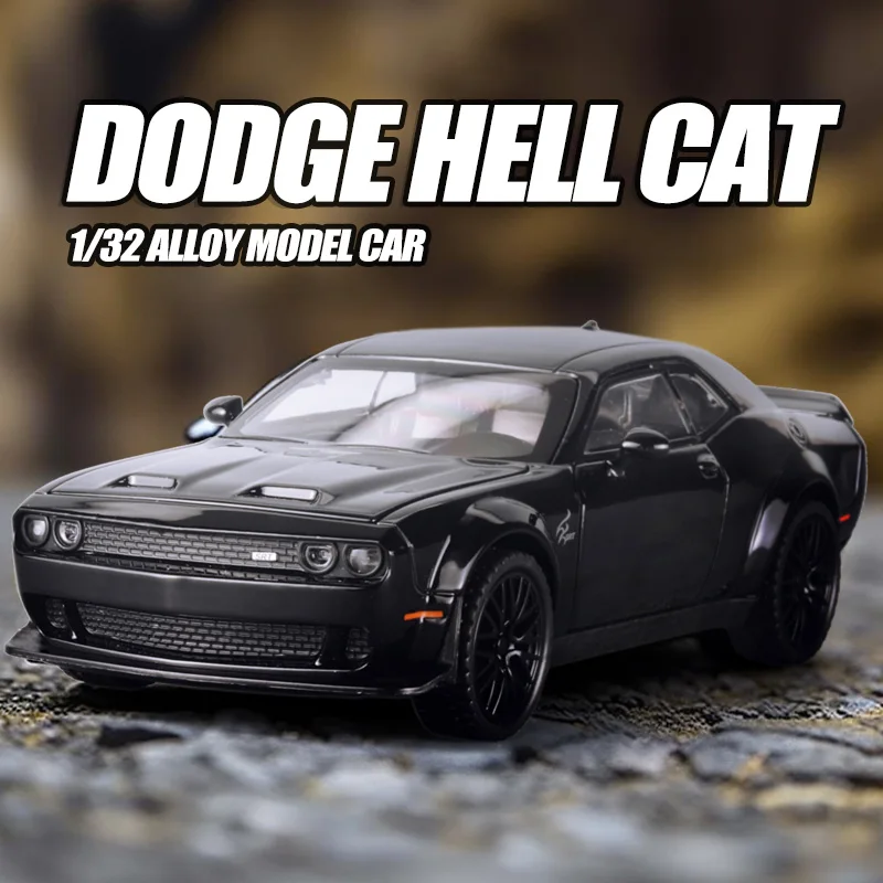 

1:32 Dodge Challenger Hellcat SRT Ram Trx Pickup Model Car Metal Diecast Vehicle Sound & Light Miniature Toy Car Gifts For Boys