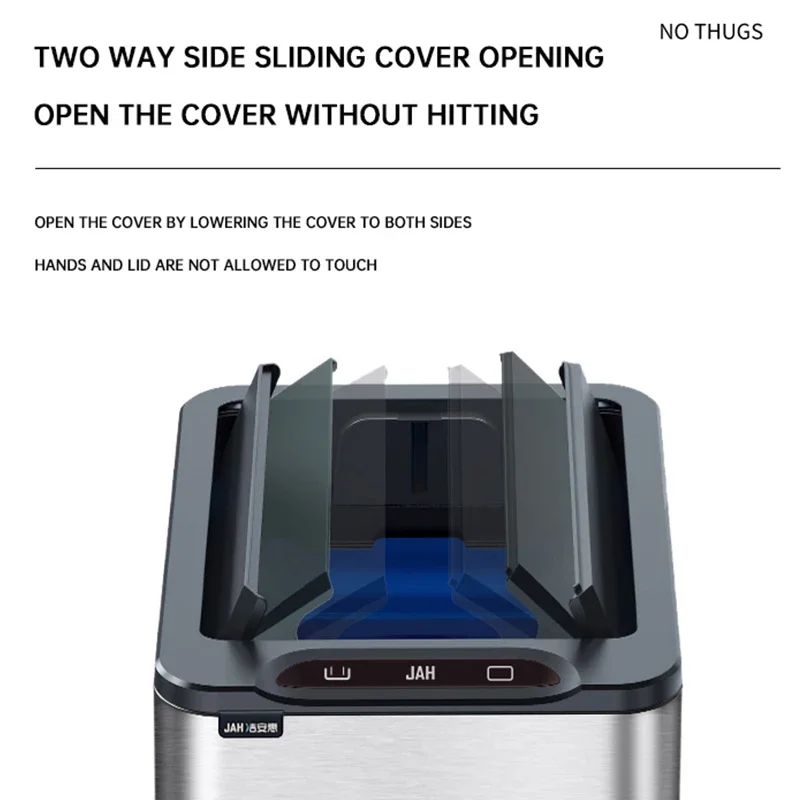 스마트 센서 쓰레기통 스테인리스 스틸, 20L 15L 자동 개폐 쓰레기통, 주방 사무실 욕실 비접촉식 쓰레기통