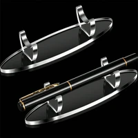 1pc Desk Pencil Holder Pen Holder Transparent Black Pen Display Stand Clear Stationery Fountain Pen Rack 4