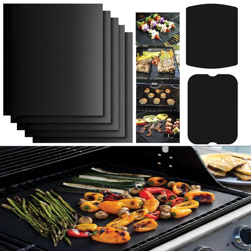 BBQ Mat BBQ Mat Non-stick Baking Grill Pad Table Mat Reusable Heat Resistance Easy Clean Home Kitchen Outdoor Picnic Party Barbecue Tool
