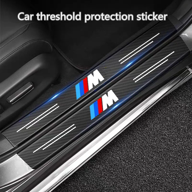 Car Door Sill Stickers Carbon Fiber Door Sill Film Car Sticker For BMW M Power X1 e84 X3 f25 X5 e53 x6 e71 ix3 i3 Accessorie