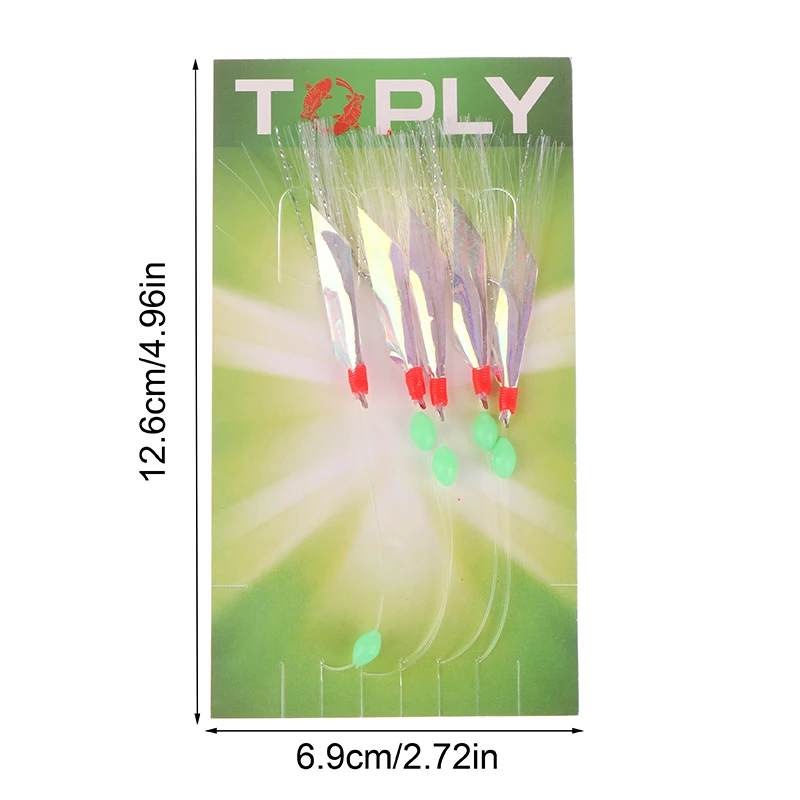 5Pcs/Pack Soft Fishing Lure Rigs Bait Jigs Lure Feather Herring Bait Tool For Mackerel And Deep Sea Fishing Tackle