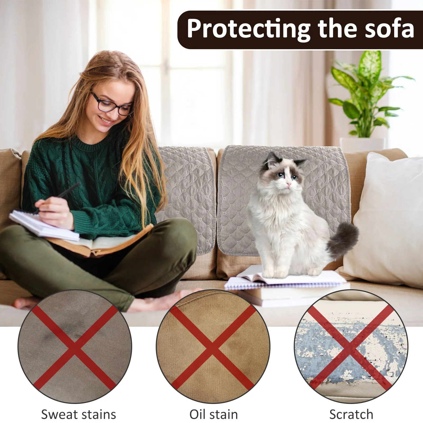 3Pcs Sofa Headrest Cover Soft Polyester Recliner Headrest Protector Wear Resistant Recliner Headrest Cover Anti Fade Sofa Head AliExpress