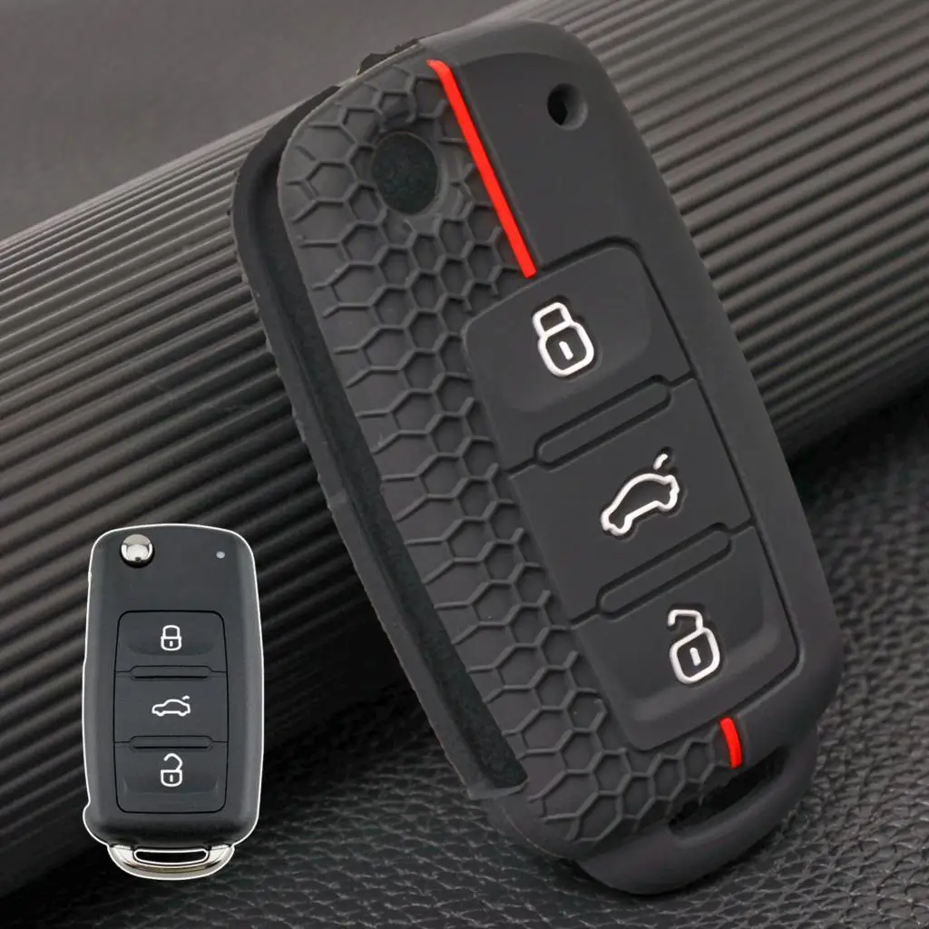 Flip Remote Key Case Cover Protector 3 Pulsanti Per Volkswagen Golf Polo Beetle Cabriolet Transporter Scirocco Sharan Skoda Seat