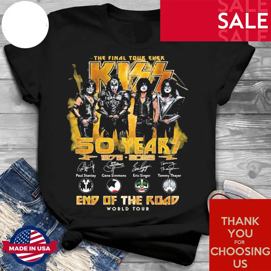 Kiss End Of The Road World Tour Shirt, Il Tour Finale Di Sempre 50 Anni Di Firma S Maniche Lunghe
