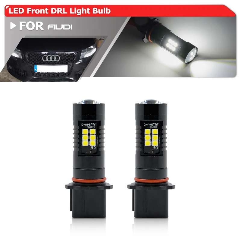 

Auto P13W светодиодный лампы для Audi A4 B8 2008-2012 Q5 w/галогенные фары 2009-2017 SH24W светодиодный дневные ходовые огни Canbus