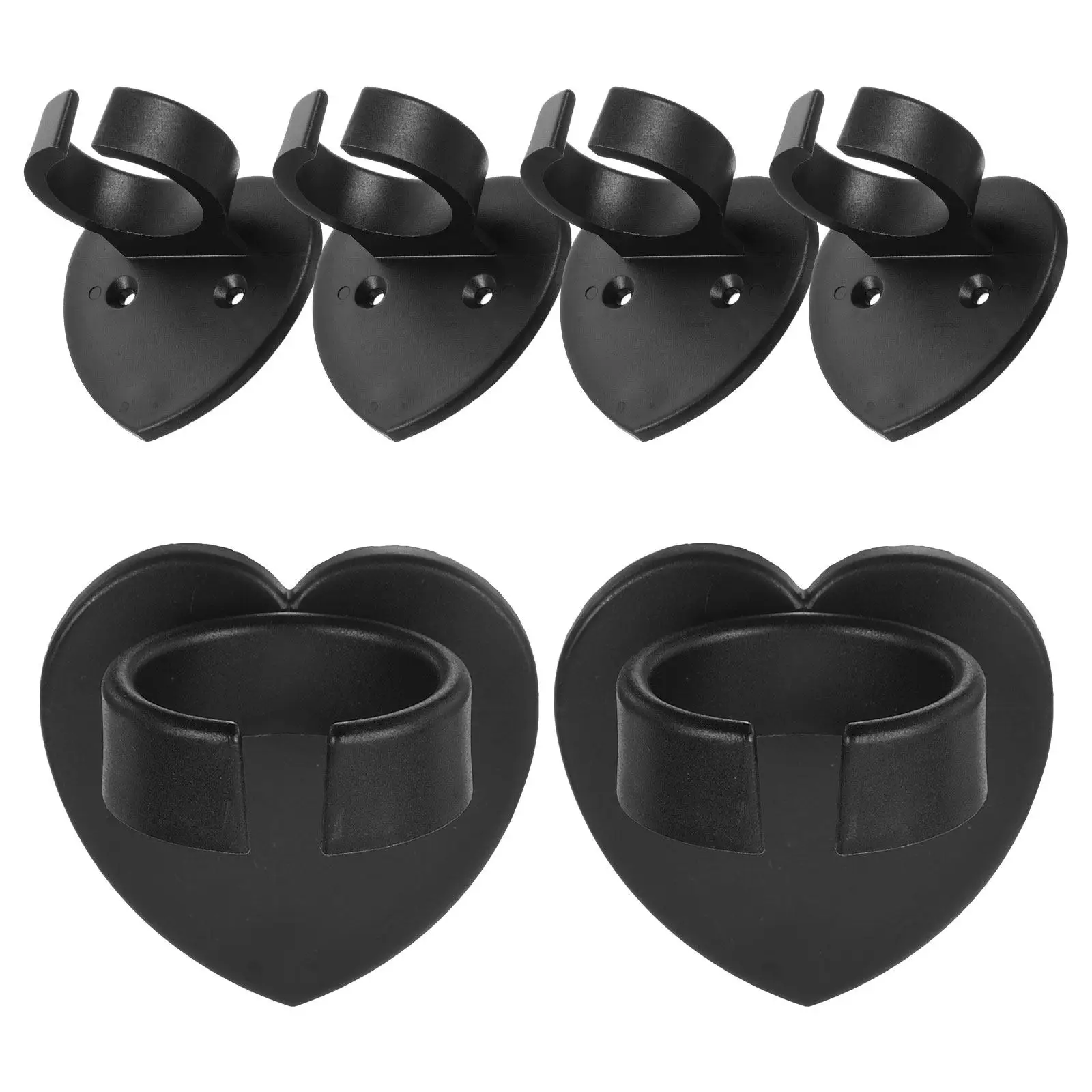 6Pcs 마이크 홀더 무선 마이크 용 벽 마운트 브래킷 안티 롤 링 후크 클립 마..