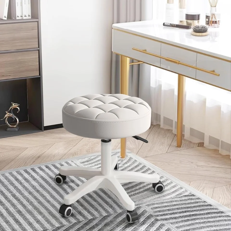 Small Rolling Armless Desk Chair with Adjustable Height