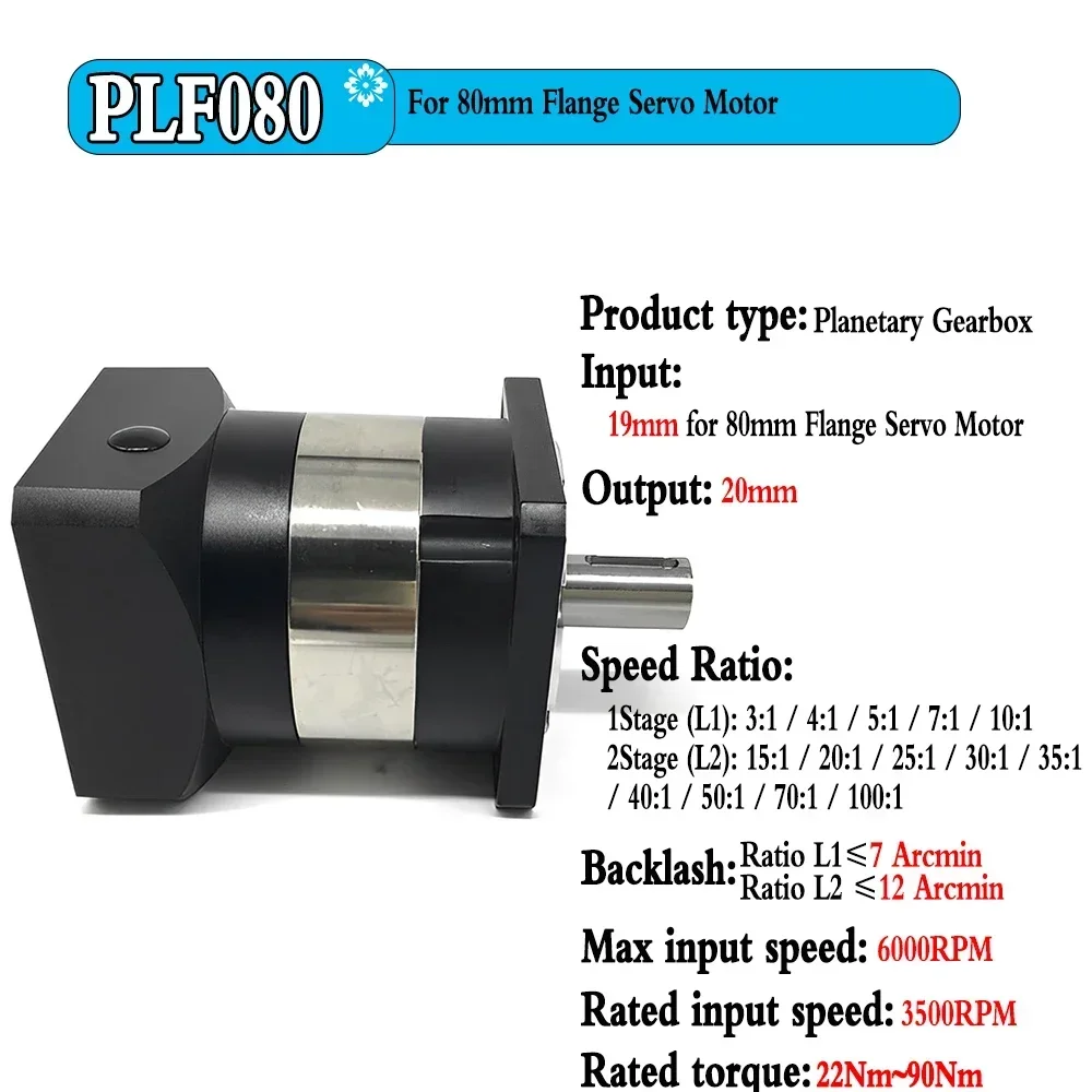 High Precision Nema23 Nema34 Planetary Reducer Ratio 5:1 10:1 60mm 80mm 90mm 110mm Servo Motor Reducetion Gearbox Gear planetary reducer