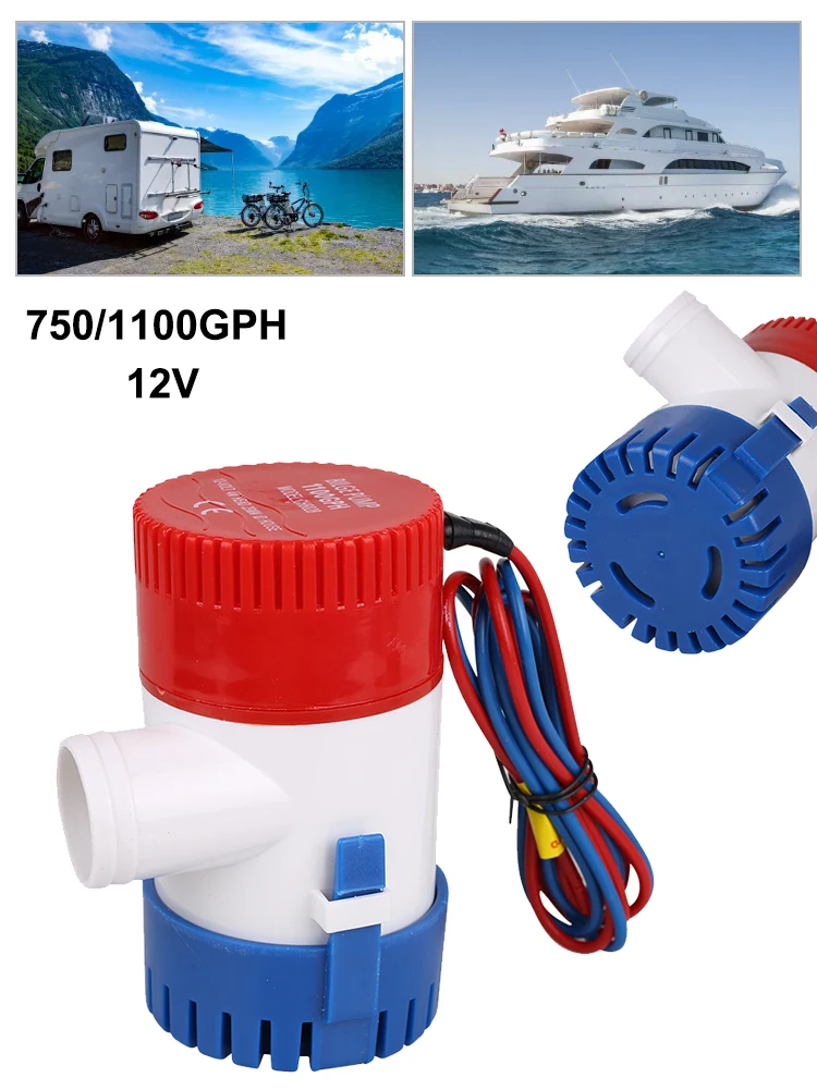 Bilge Pump Marine Water Pump 1100GPH 12V Electric Marine Submersible Bilge Sump Water Pump With Switch For Boat