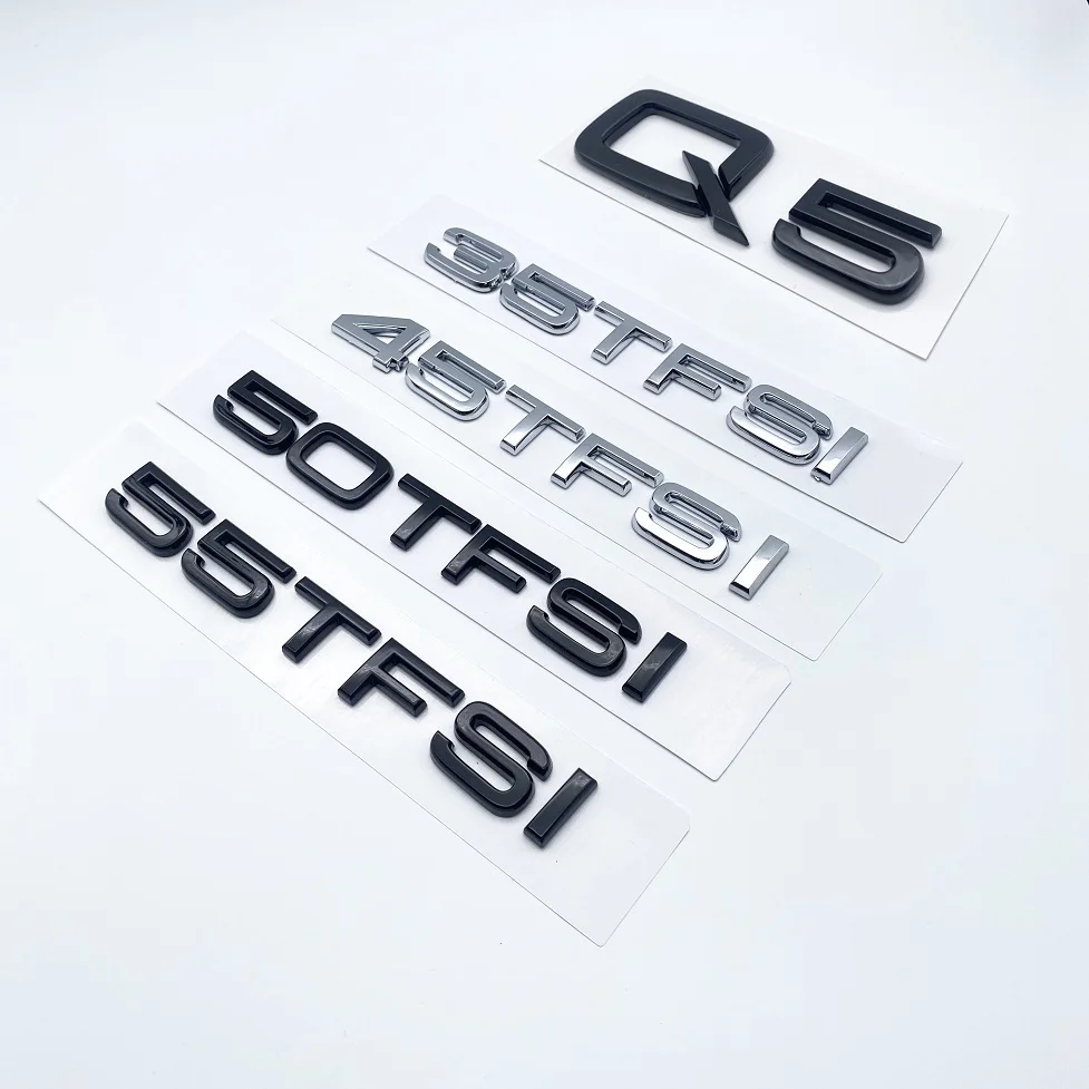 

3D Letters Numbers Emblem for Audi Q5 40TFSI 45TFSI 2.0TFSI 2.0TDI 35TDI 40TDI Quattro Car Trunk Nameplate Badge Logo Sticker