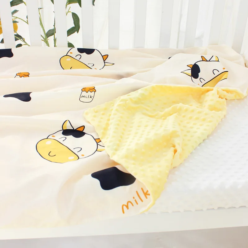 Baby Quilt Cover Pure Cotton Winter Plus Fleece Soft Comfortable Breathable Warm Kid's Single Quilt Anti-dirty Protective Cover