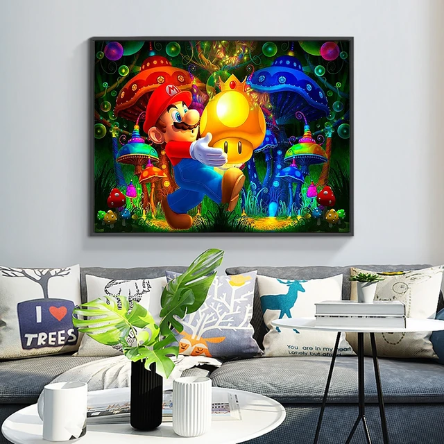 Diamond Painting Kits for Adults,Anime Diamond Art,The Super Mario Bros  Diamond Painting.Home Interior Decoration Diamond Painting, 12 x 16 Inch 