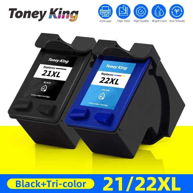 Cartucho de Tinta Compatível para Impressora hp 21xl 22xl 21 22 xl Substituição para Hp21 Deskjet F2180 F2280 F4180 F2200 F380 380