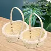 Hand Made Wicker Basket Wicker Flower Basket Shopping Storage Hamper And Handle Wooden Wicker Picnic Basket Fruit Basket 3