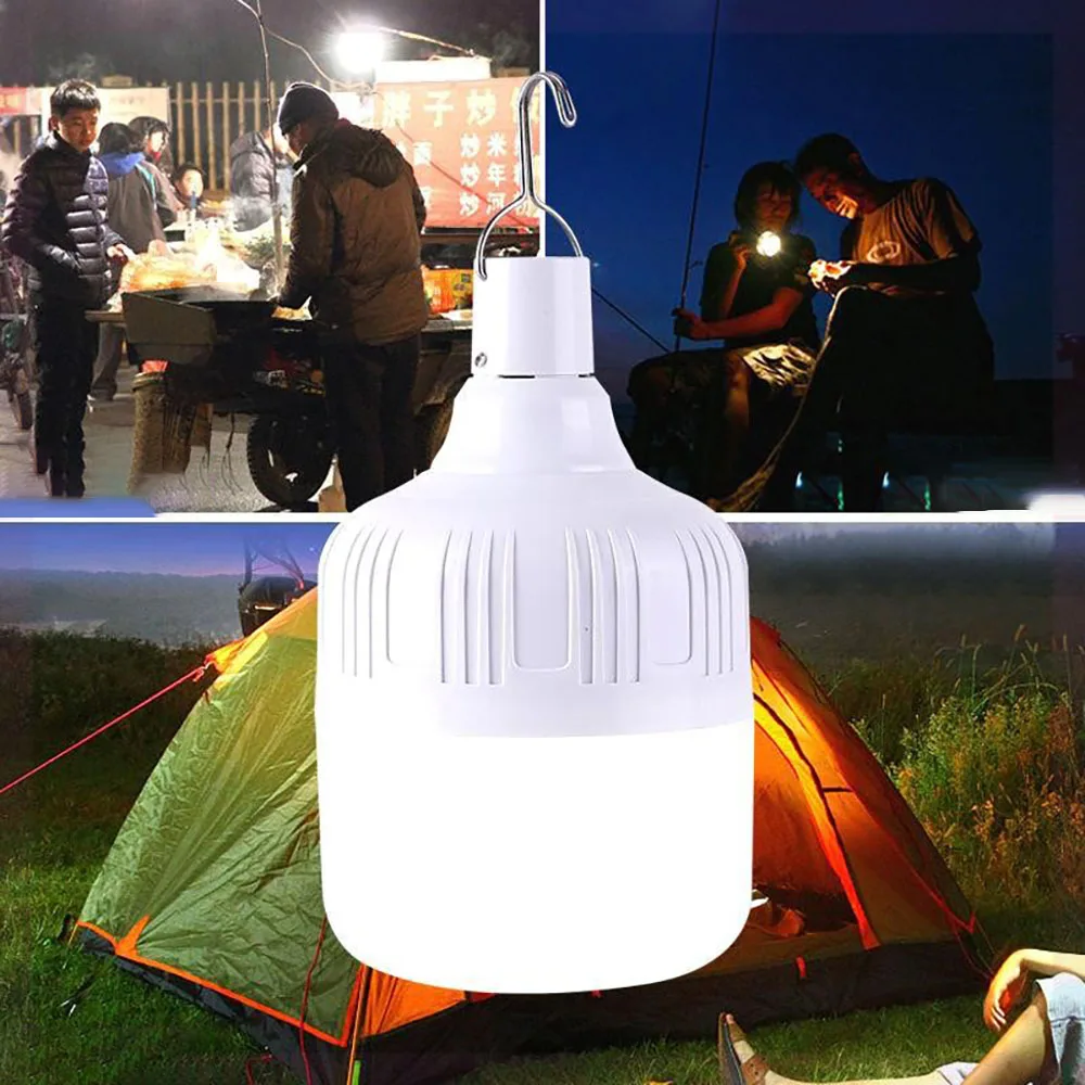 Portable Battery Led Light Bulb For Outdoor Hanging Tent Rope Pull Cord Lamp  Starlight -cdsx