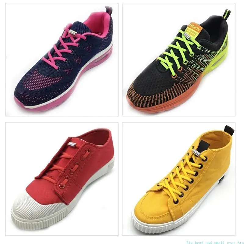 10Pcs 탄성 끈 걸쇠 금속 캡슐 잠금 버클 팁 끝 타이 없음 신발 끈 Elastic Lazy Shoelace Accessries