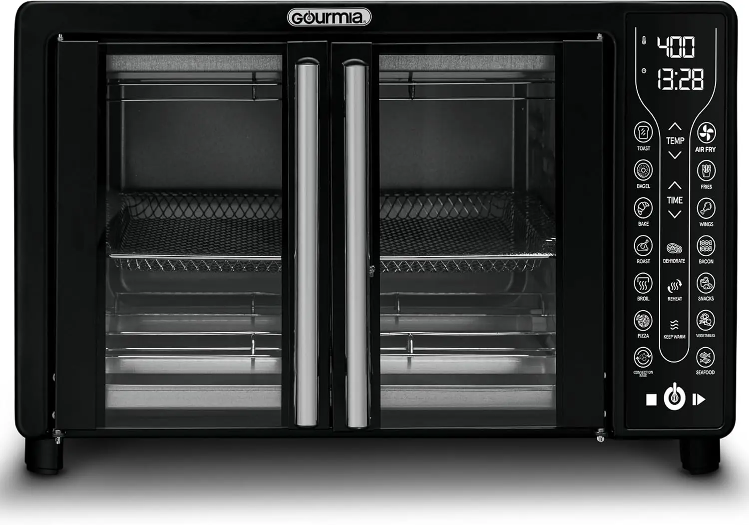 Toaster Oven Air Fryer Combo 17 cooking presets 1700W french door digital air fryer oven 24L capacity accessories, conve
