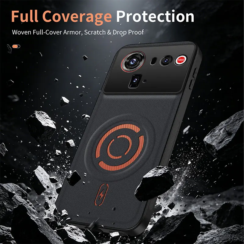 Enhanced Full Cover Magnetic Case with Wireless Charging for ZTE Nubia Ultra Series