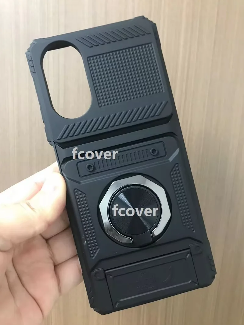Slim Hard Back Protective Case with Metal Ring Stand for TCL Devices – Holds 2 Cards