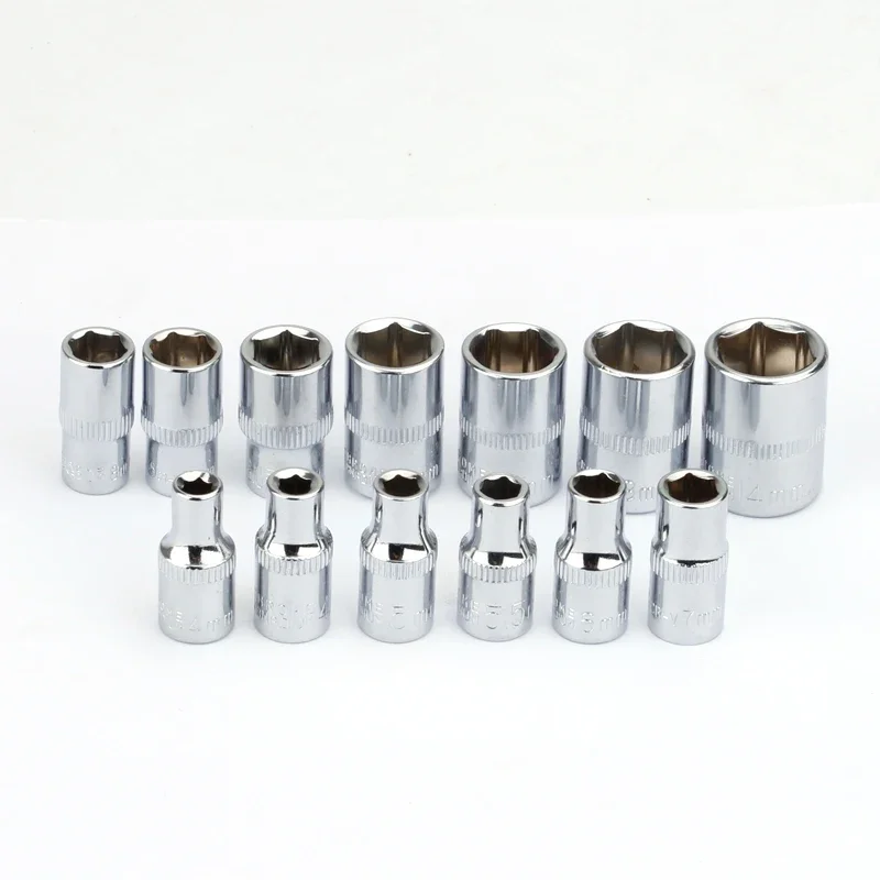 13Pcs 1/4" 4 4.5 5 5.5 6 7 8 9 10 11 12 13 14mm Socket Wrench Set Hex Metric 6 Point Socket Head Bit Sleeve Kit
