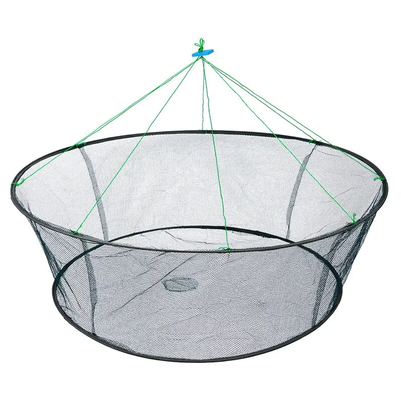 Fishing Net 80CM Loose Mouth Folding Drop Fishing Net Shrimp Catcher Tank Casting Network Fish Eels Trap Cage Prawn Bait Crab Netting