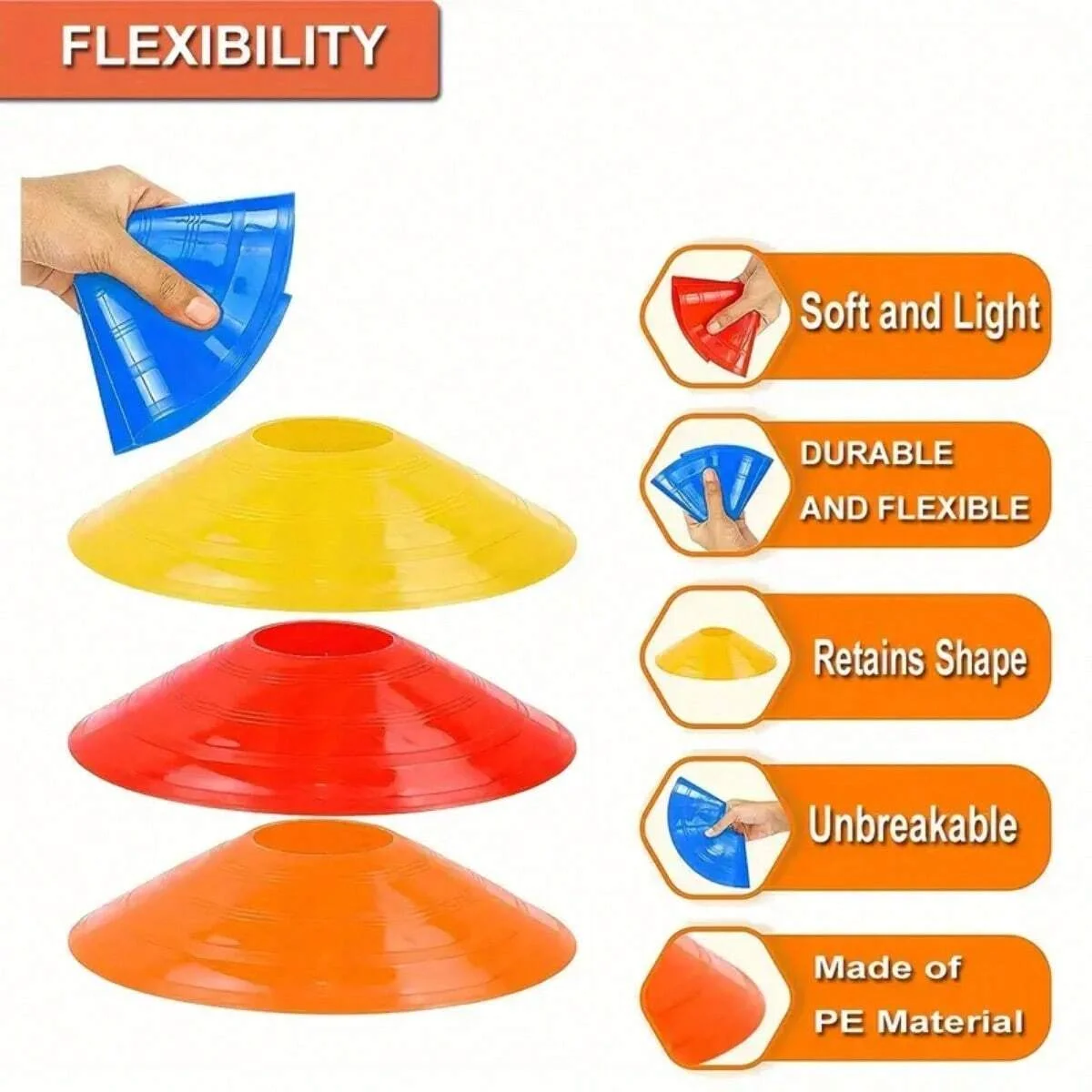 5/10/20/30pcs/Set Football Training Logo Discs Storage With One Net Bag Training Footsteps Set Logo Disc Set Basketbal