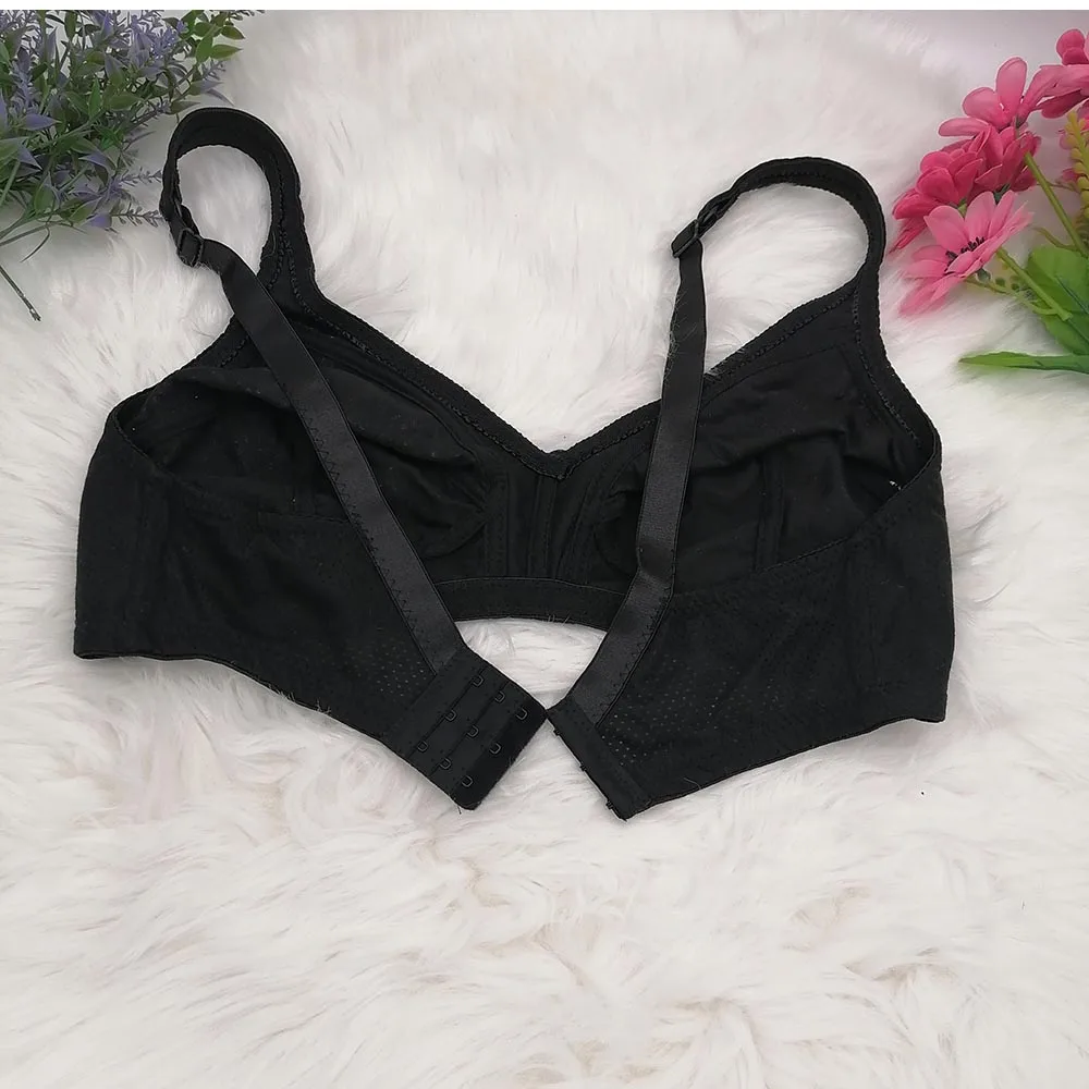 Classic Full Coverage Bra for women lace embroidery sexy lingerie DEMI Push Up cotton underwear top plus size 40-50 DEF cup C29 2