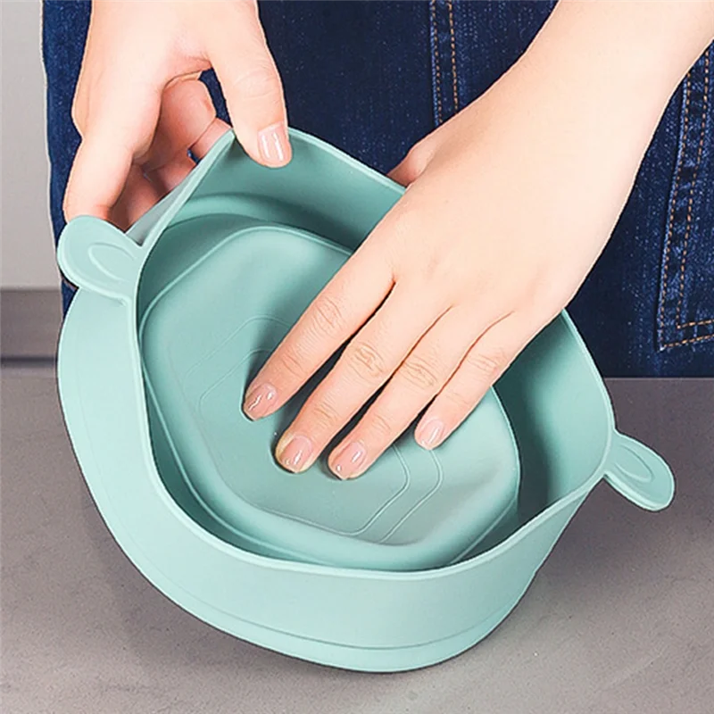 Silicone Microwave Popcorn Bowl Foldable Popcorn Maker Bucket Bowl With Lid Folding Kitchen Baking Tool