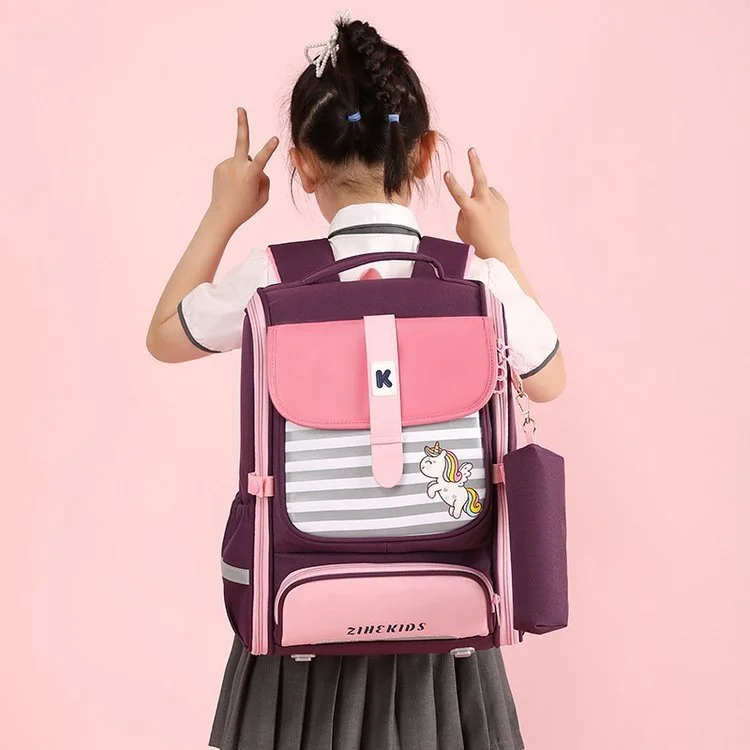 British Style Grade 2-4 Children Students Fashion Backpacks 2022 New Girls Boys Unicorn Large Capacity Schoolbags Drop Shipping