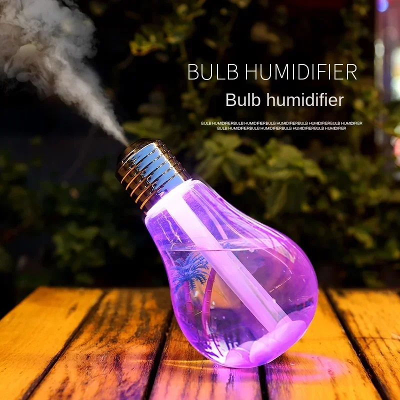 Portable Humidifier Small Cool Mist USB Personal Desktop Humidifier for Bedroom, Travel, Office, Home 400ml Colorful Bubble Lamp